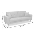 Canapea extensibila 3 locuri Carmelo, Pakoworld, 214x80x86 cm, lemn/textil, bej