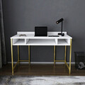 Birou, Retricy, Alma, 120x60x74.8 cm, PAL, Aur/Alb
