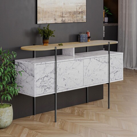 Consola, homitis, hanley, 150x86.2x38 cm, stejar / carrara