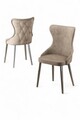 Set scaune 4 piese, Charlotte, Alpa, Cappuccino / Chrome
