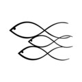 Decoratiune de perete, Fish, Metal, Dimensiune: 50 x 30 cm, Negru