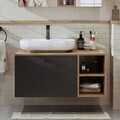 Dulap de baie cu chiuvetă, Hanah Home, 2515, MDF, Pin Atlantic / Antracit