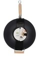 Wok Excellent Houseware, Ø34.5 cm, otel, negru