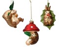 Glob Squirrel w leave on head, Decoris, 7x4.5x11 cm, sticla, multicolor