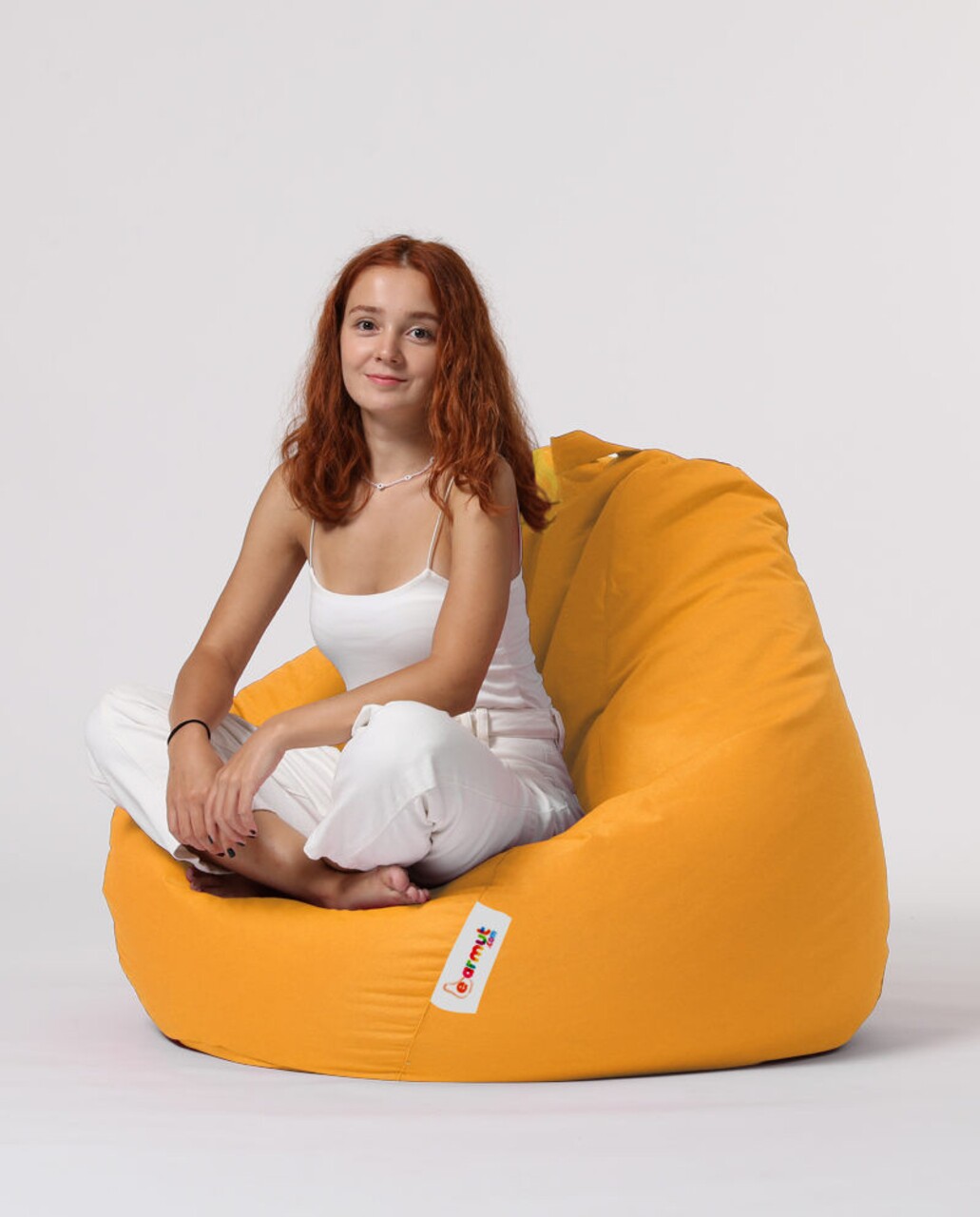 Fotoliu Puf, Bean Bag, Ferndale Premium XXL, 115 X 130 Cm, Poliester Impermeabil, Galben