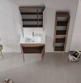 Dulap de baie cu chiuvetă, Hanah Home, Side 85 v2, Maro inchis