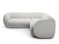 Coltar simetric 5 locuri, Kate, Micadoni, 252x252x76 cm, catifea, gri deschis