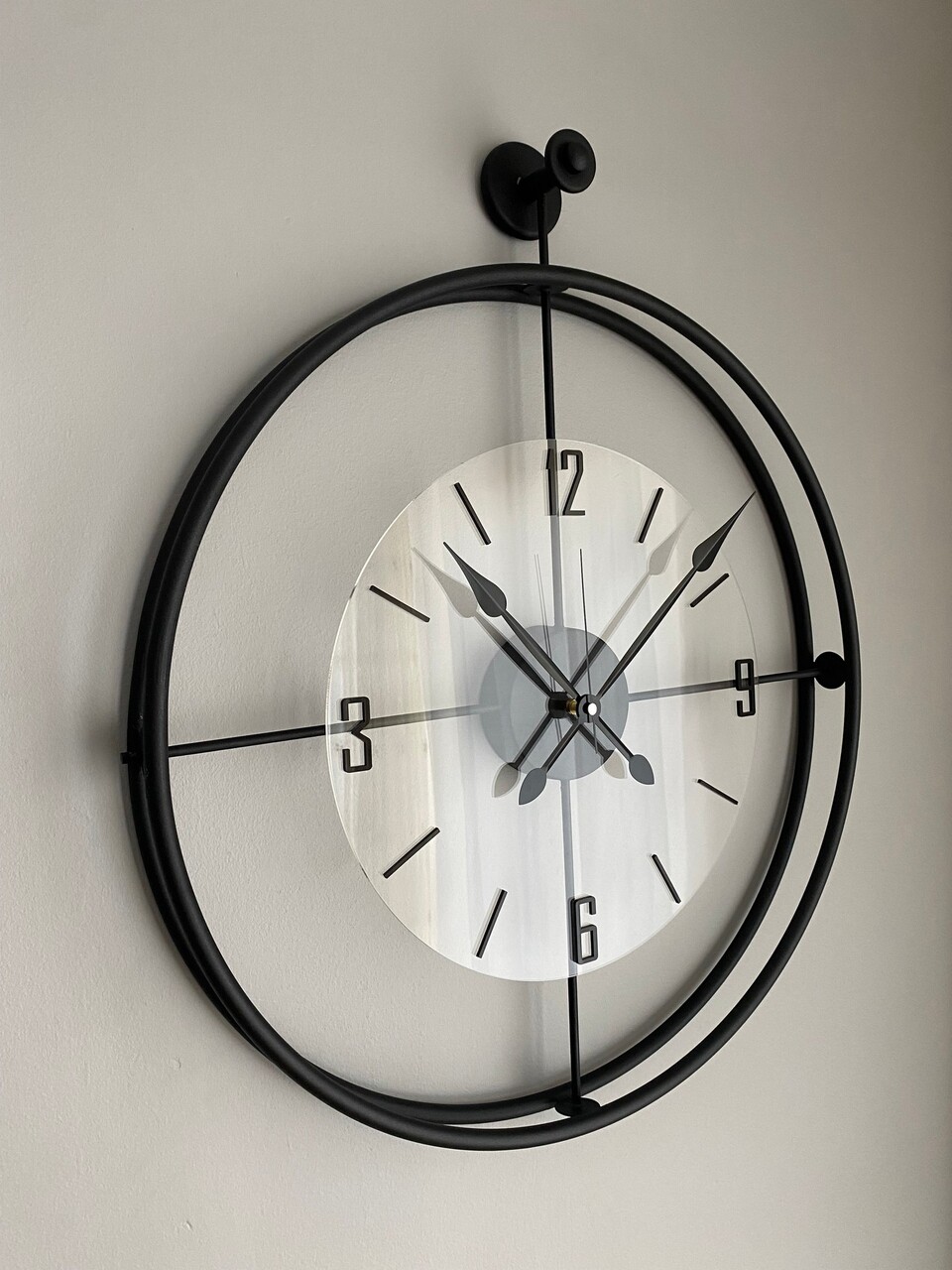 Ceas de perete, Mclock-00110, Lățime: 58 cm Înălțime: 68 cm Adâncime: 7 cm, Negru - view 2
