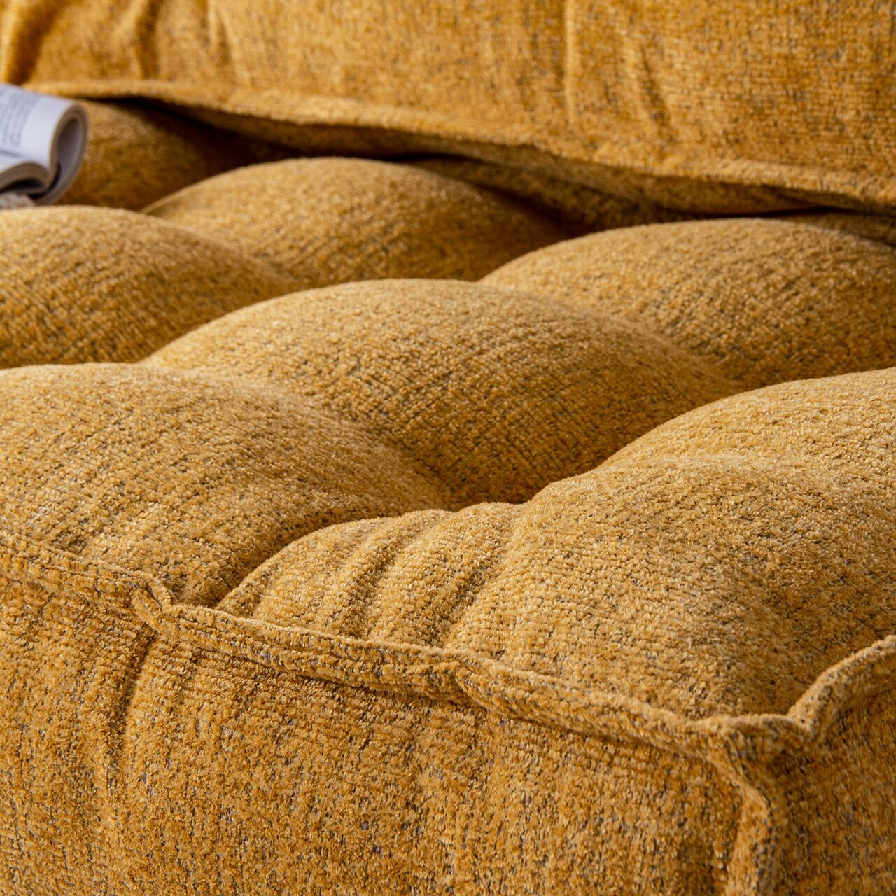 Canapea extensibila 2 locuri, Atelier del Sofa, 363SLD1112, Tesatura Boucle, Galben mustar - view 2