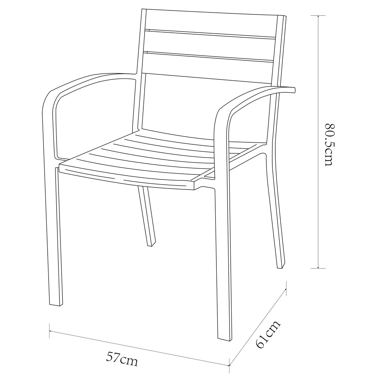 Scaun suprapozabil Haven, 57x61x80.5 cm, aluminiu, alb