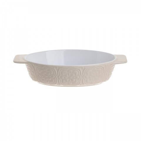Vas de copt din ceramica InArt, 28 x 17 x 6 cm, crem