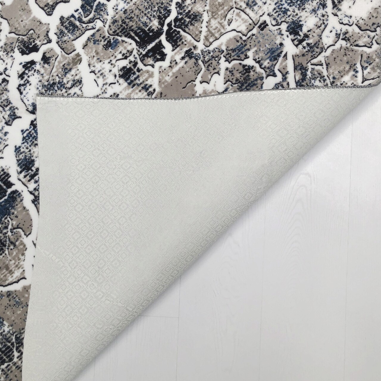 Covor, 404, 80x300 cm, Poliester, Gri/Albastru - 2 | YEO