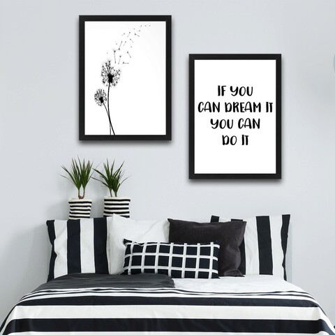 Set 2 tablouri decorative, dandelion set, pal, hartie, multicolor