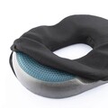 Perna pentru sezut din gel si carbune de bambusCharnut, InnovaGoods, cu husa detasabila, 47 x 34 x 7 cm, negru