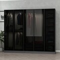 Dulap pentru haine, Minerva, Kale, 225x210x52 cm, PAL, Antracit / Negru