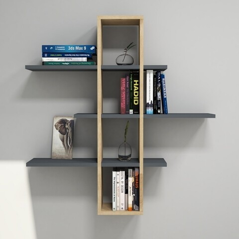 Raft Pentru Perete Ardo Puqa Design, 96×19,6×101 Cm, Safir/antracit