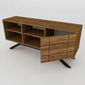 Comoda TV, Decorotika, North, 130x38.6x58.6 cm, Nuc negru