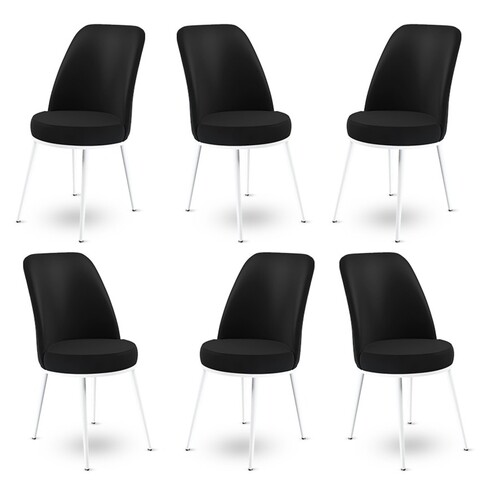 Set de scaune, Charlotte, Dexa, Metal, Alb/Negru