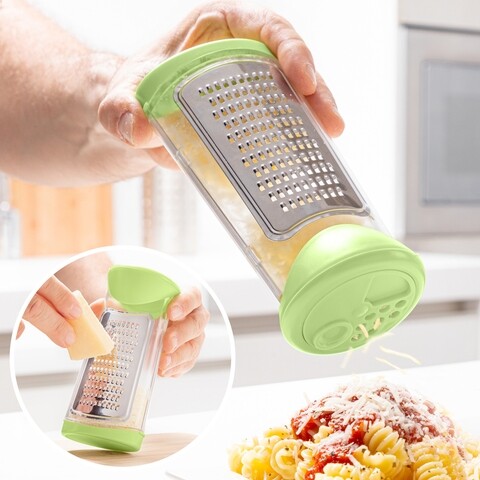 Poza Razatoare cu recipient gradat Cheezy 3-in-1, InnovaGoods, 200 ml, 7 x 16 cm, plastic/inox