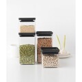 Set 4 recipiente depozitare, Brabantia, Tasty+, 2х700 ml, 2x1.6 L, plastic, gri inchis