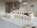 Coltar modular stanga 4 locuri, Bellis-51, Micadoni Home, 282x155x70 cm, catifea, bej inchis