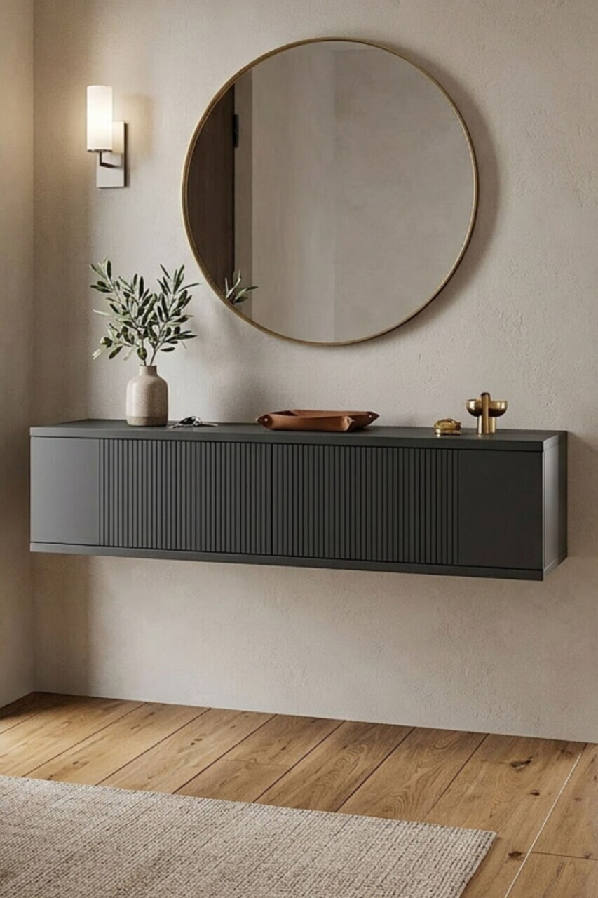 Dulap, Hanah Home, Corsa 120, 120x25.5x29.6 cm, Antracit — imaginea 3