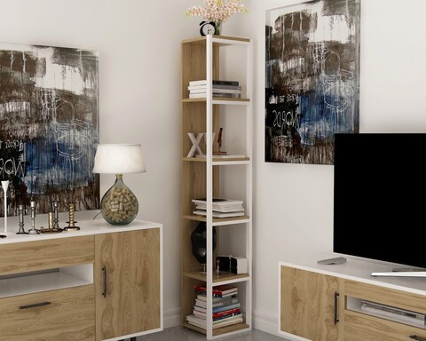 Corp biblioteca, zena home, texas, pal, stejar / alb
