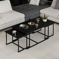 Masuta de cafea, Hanah Home, Levada, 90.45.45x37.42.37x60.52.52 cm, Negru