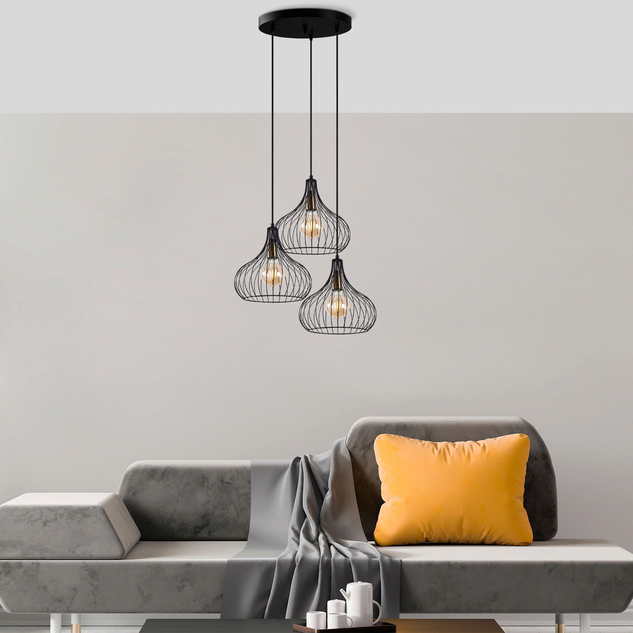Lustra, Fulgor, 942FLG1603, Metal, Negru/Maro antic - 1 | YEO