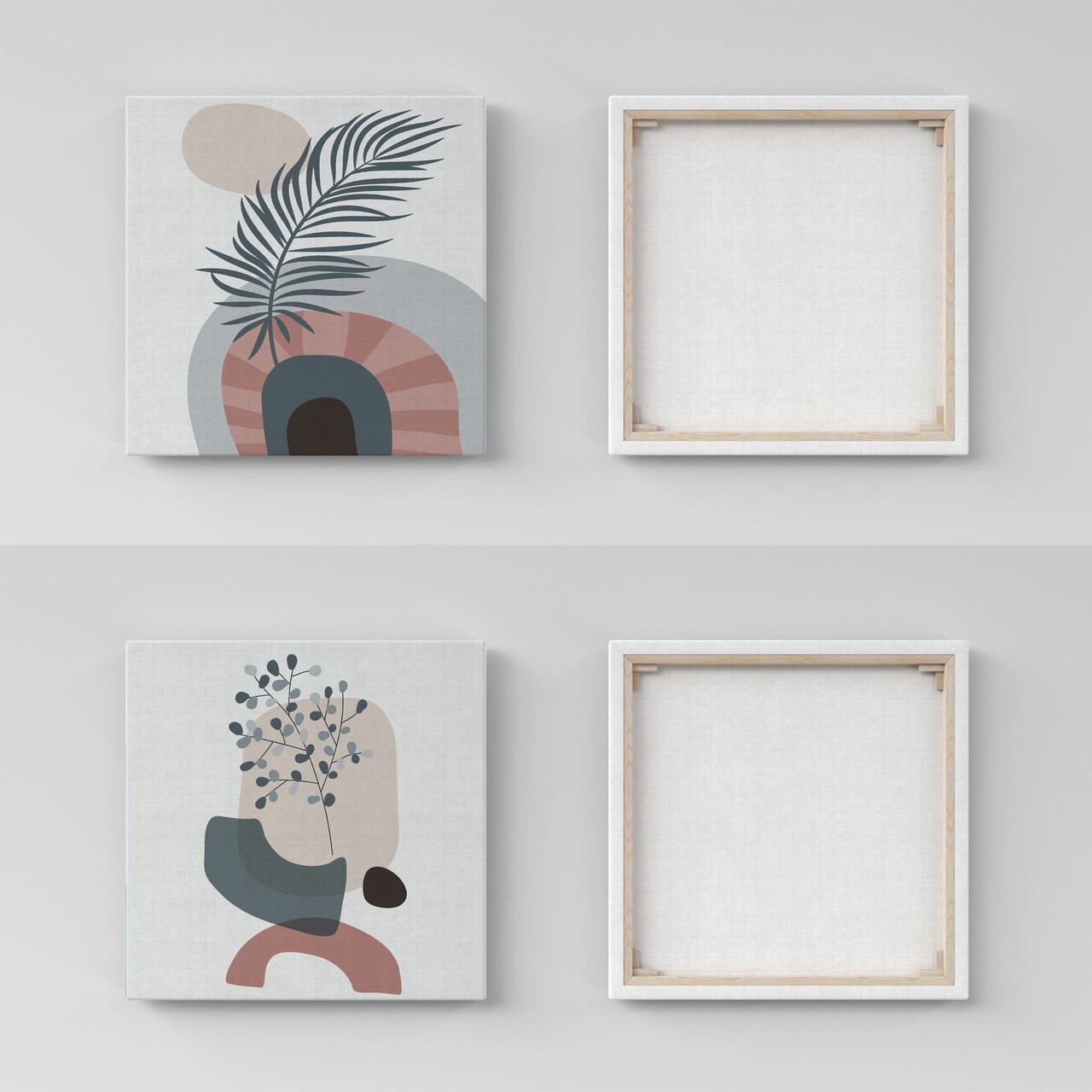 Set 2 tablouri decorative, ASR_CNVS25, Lemn, Multicolor - view 2