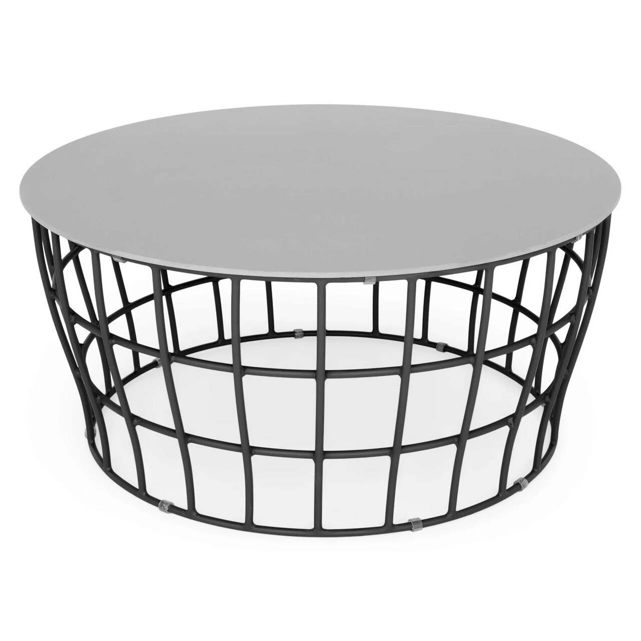 Masuta pentru gradina/terasa Milano, 73x43 cm, inox/ceramica, negru/gri