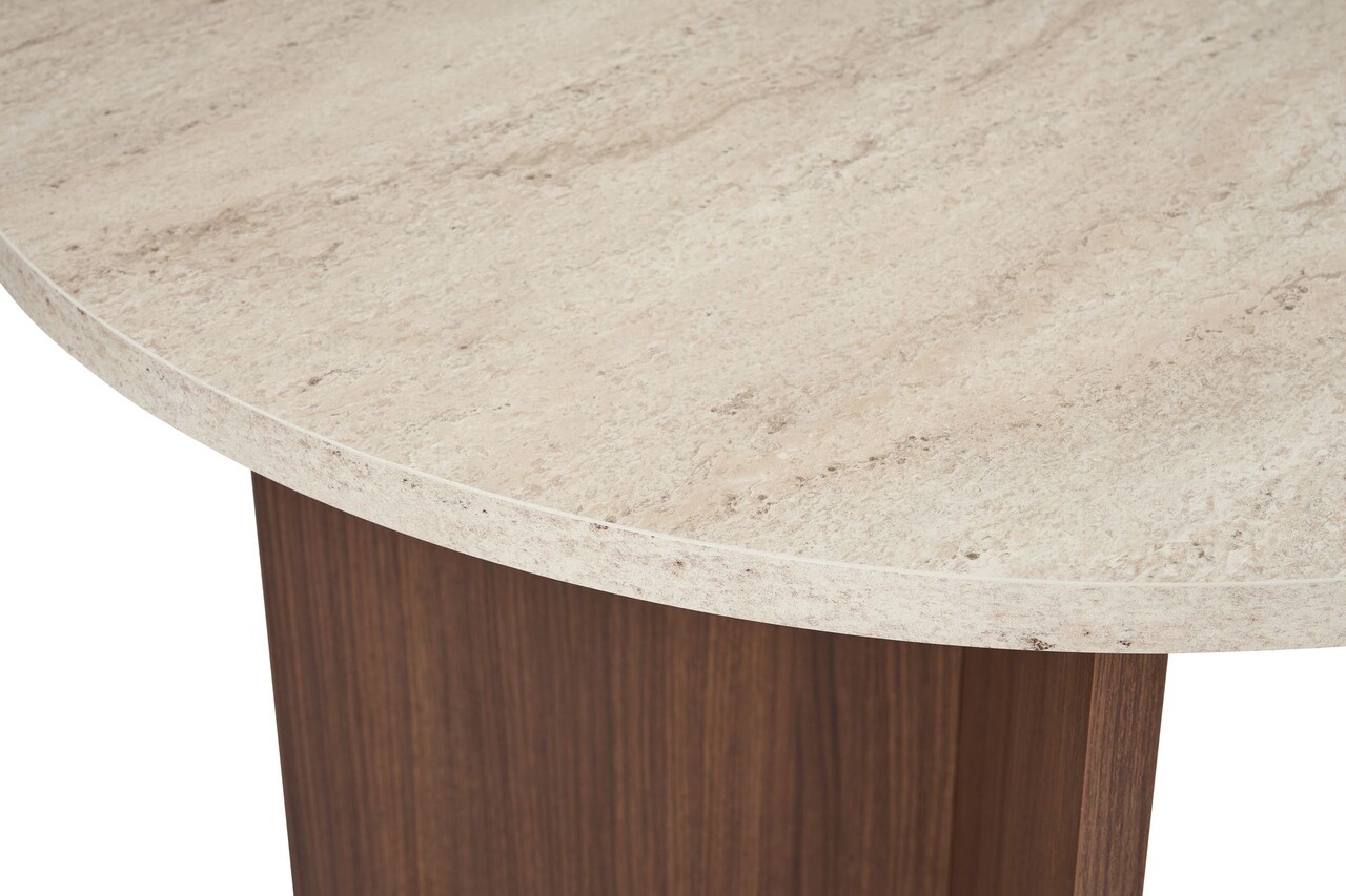 Masa, Nordure, Sablin, 180x75x90 cm, Travertin / Nuc - imagine 8