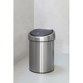 Cos de gunoi cu soft touch, Brabantia, Matt Steel, cu fixare de perete, 3 L, 18.4x18x28 cm, otel, argintiu