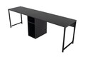 Birou, Nordure, Twin Study Desk, 240x74x60 cm, Antracit / Negru
