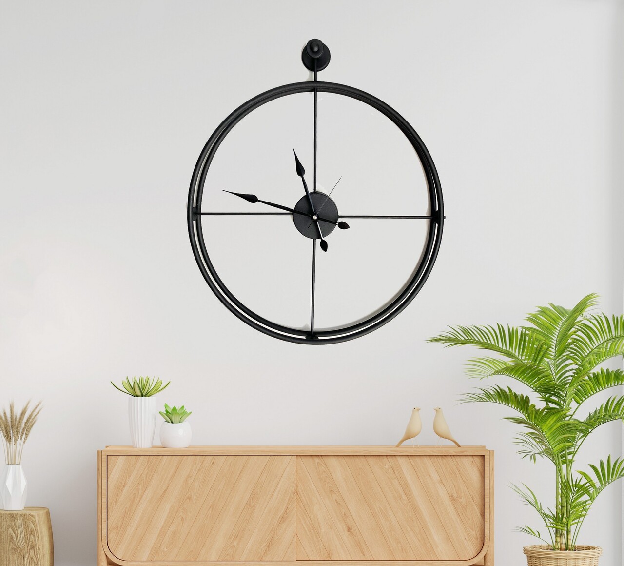 Ceas de perete, Mclock-00106, Lățime: 58 cm Înălțime: 68 cm Adâncime: 7 cm, Negru - view 3