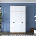 Dulap pentru haine, Rani, BA121, 120x216 cm, PAL, Nuc/Alb