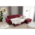 Coltar extensibil dreapta 4 locuri ELTAP, Foble, 267x196x100 cm, lemn/poliester, rosu