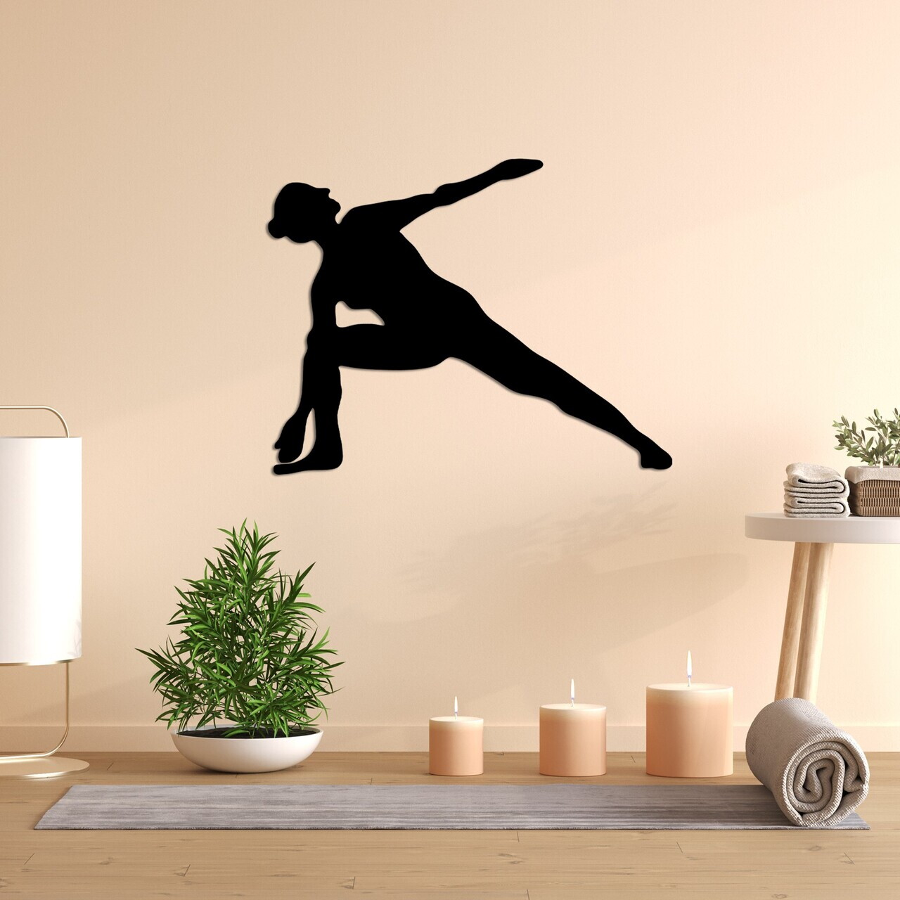 Decoratiune de perete, Yoga 17, Dimensiune: 55 x 44 cm, Negru — imaginea 3