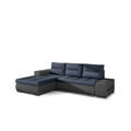 Coltar extensibil stanga 4 locuri ELTAP, Ov48, Ottavio, 275x180x85 cm, lemn/poliester, albastru/gri inchis