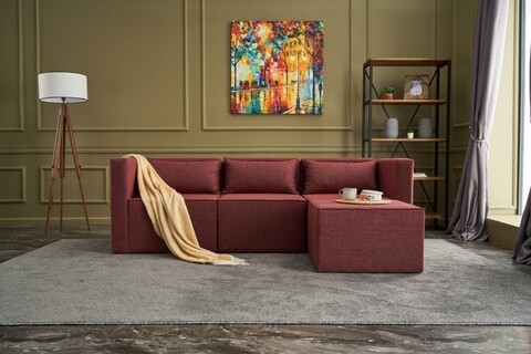 Coltar moduler lina kose koltuk , balcab home, 80x80x72 cm, lemn, rosu