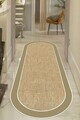 Covor, CLR-7027-OVAL-KAHVE-3, 100x300 cm, Poliester, Bej