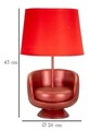 Lampa de masa Midcentury, Mauro Ferretti, 1 x E27, 40W, 26x43 cm, polirasina/fier, rosu