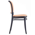 Scaun de gradina Juniper, Pakoworld, 40.5x51x86.5 cm, polipropilena cu protectie UV, negru/bej
