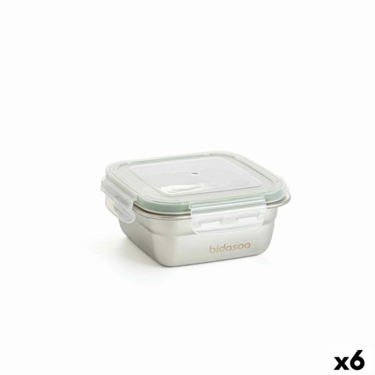 Set 6 caserole, Bidasoa, Theo, 400 ml, inox/plastic