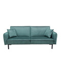 Canapea extensibila 3 locuri Canto, Homla, 199x90x85 cm, lemn/metal/catifea din poliester, verde