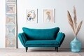 Canapea extensibila Vino Daybed, Futon, 3 locuri, 200x70 cm, metal, petrol verde