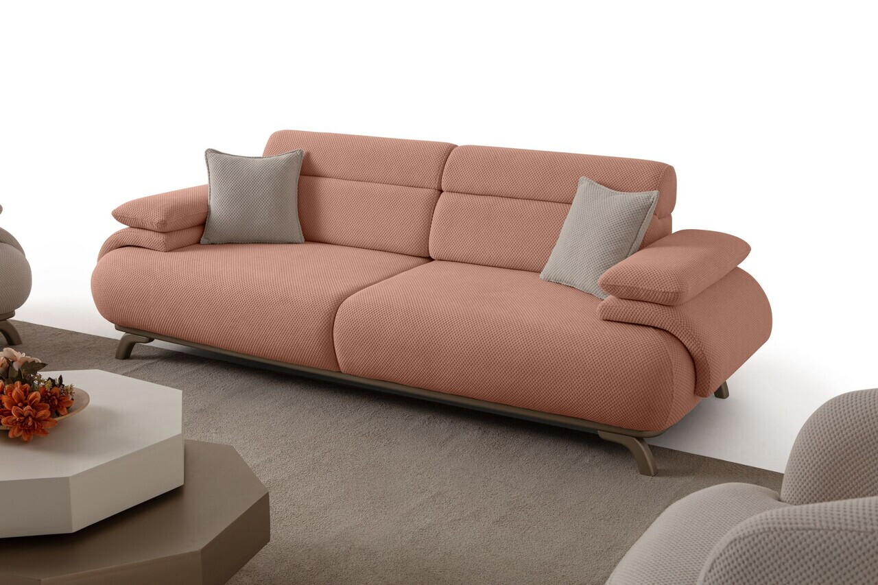 Canapea 3 locuri, Atelier del Sofa, 752EST1142, Lemn de carpen/PAL melaminat, Roz pudra - view 6