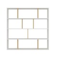 Biblioteca, Colman, Hodbi 935CMN1108, 145.2 x 25 x 145 cm, pal melaminat, alb/stejar