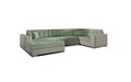 Coltar extensibil stanga 5 locuri ELTAP, Damario, 338x189x78 cm, lemn/poliester, verde menta/gri