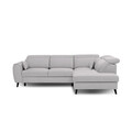 Coltar extensibil dreapta 4 locuri ELTAP, RT-03NU, Noble, 255x201x100 cm, lemn/poliester, gri deschis